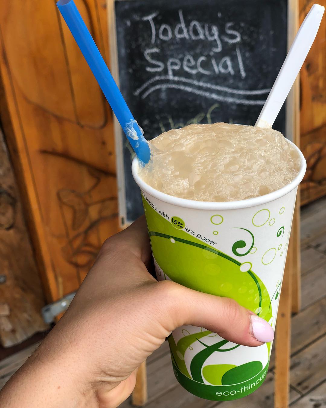 Detail of the cedar and pine interior of Big Moose